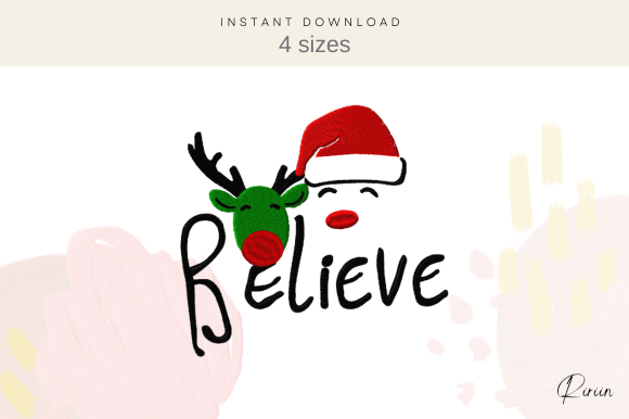 Believe Christmas Machine Embroidery-1