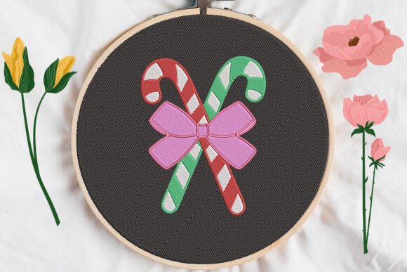 Christmas Candy Cane Embroidery