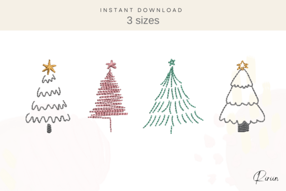 Christmas Trees Embroidery Designs