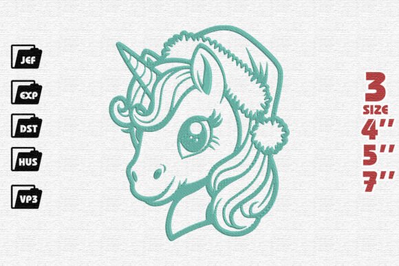 Magic Santa's Unicorn Embroidery