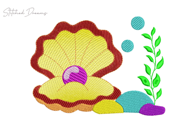 Marine Shell Embroidery Design