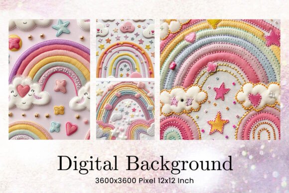 Rainbow Embroidery Craft Background