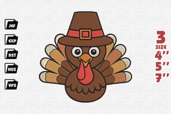 Turkey Thanksgiving Embroidery
