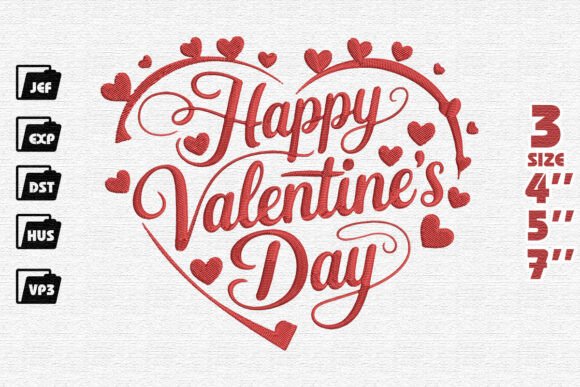 Valentine’s Heart Pattern Embroidery